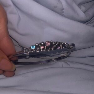 New Elegant Silver and Pink Crystal bracelet